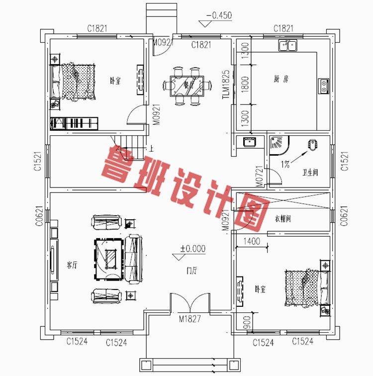 简单大方二层小别墅设计图