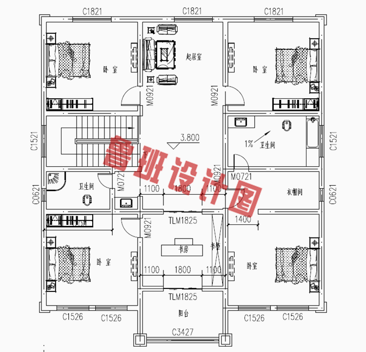 简单大方二层小别墅设计图