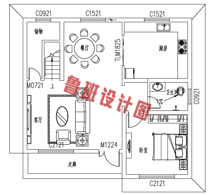 精致小巧新农村二层别墅设计图纸