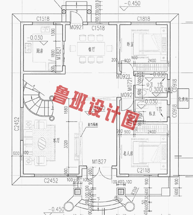 农村三层自建房设计图