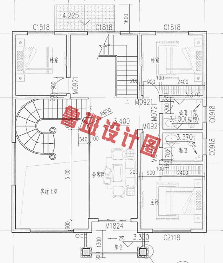 农村三层自建房设计图