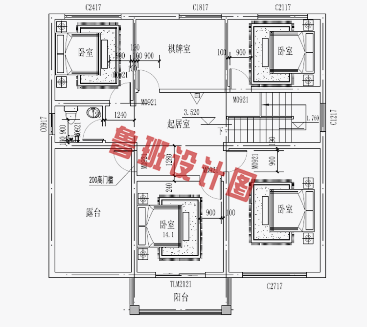 农村三间两层楼房设计图