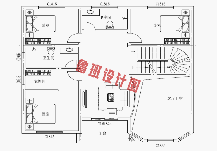 经典20万左右二层别墅设计图纸