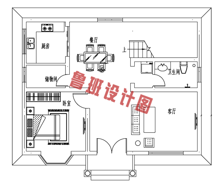 农村二层简单别墅一层户型图