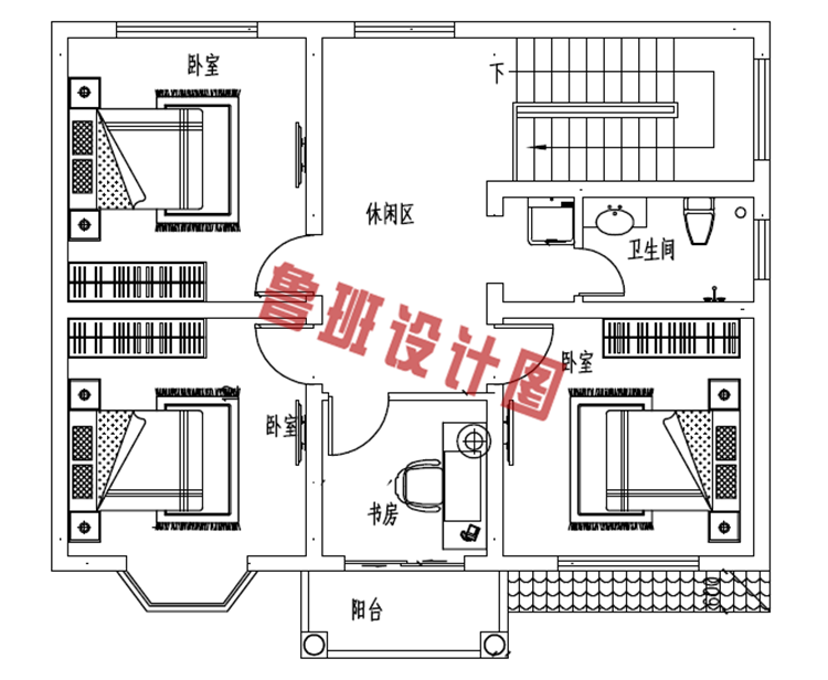 农村二层简单别墅二层户型图