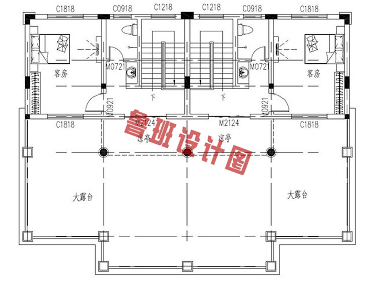 新中式三层双拼别墅设计图