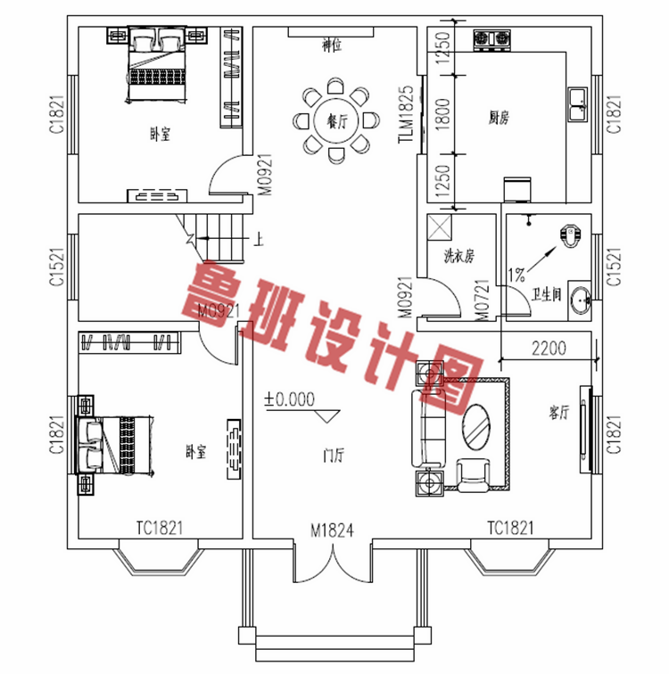 舒适大方三层房屋设计图纸