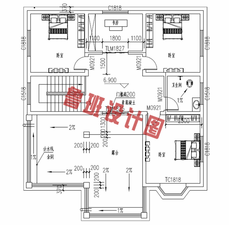 舒适大方三层房屋设计图纸