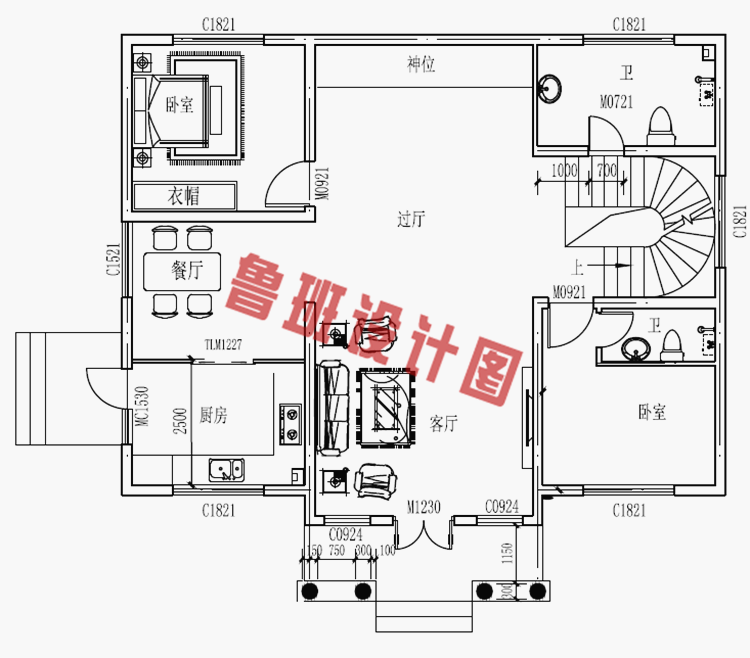 时尚创意型二层小别墅设计图