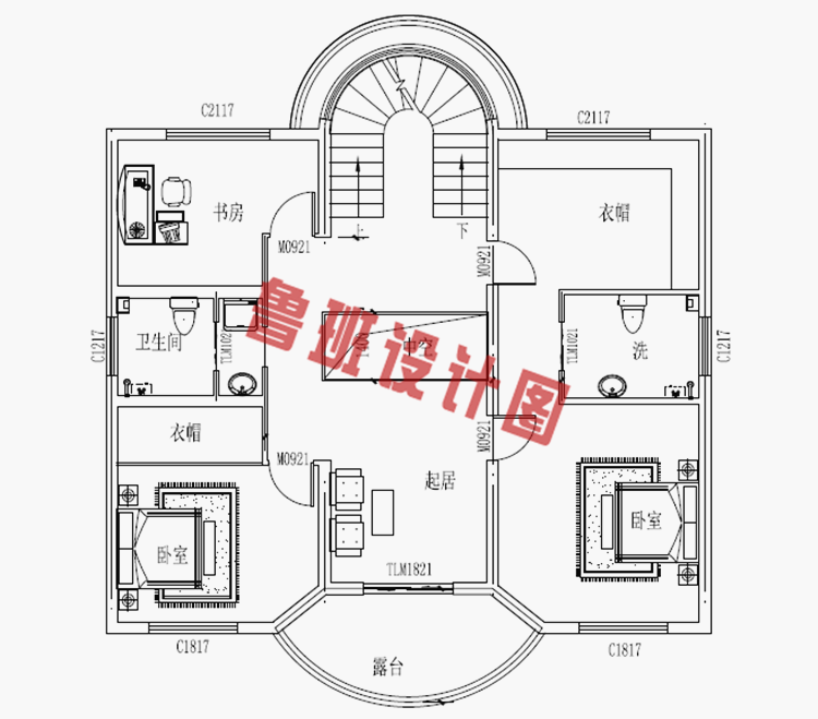 简约时尚大方二层农村别墅设计图纸