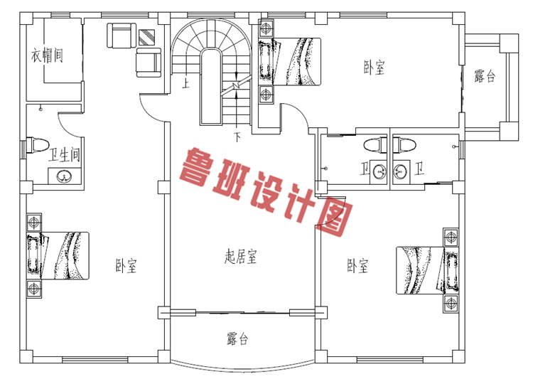 50万左右农村三层别墅设计图纸