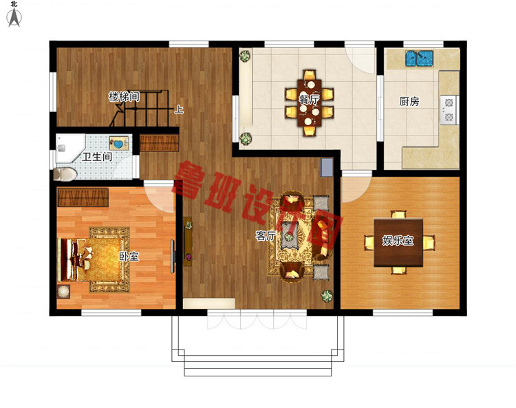 新型农村自建房设计一层户型图