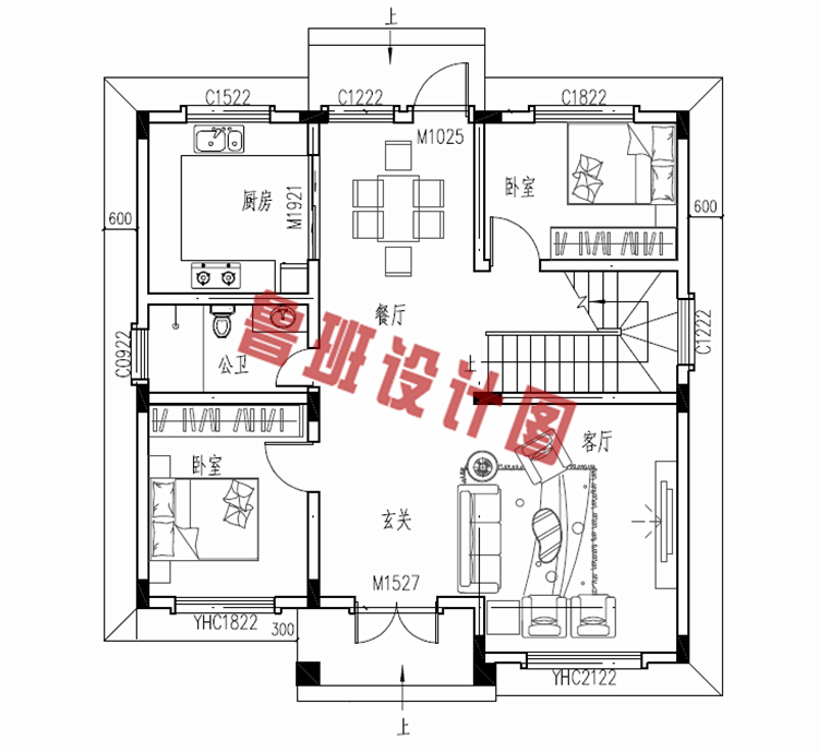 精致典雅的100平方米二层楼房图纸