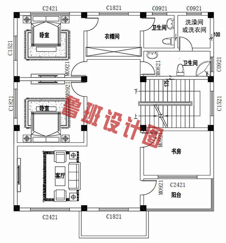12X12米农村三层别墅设计图