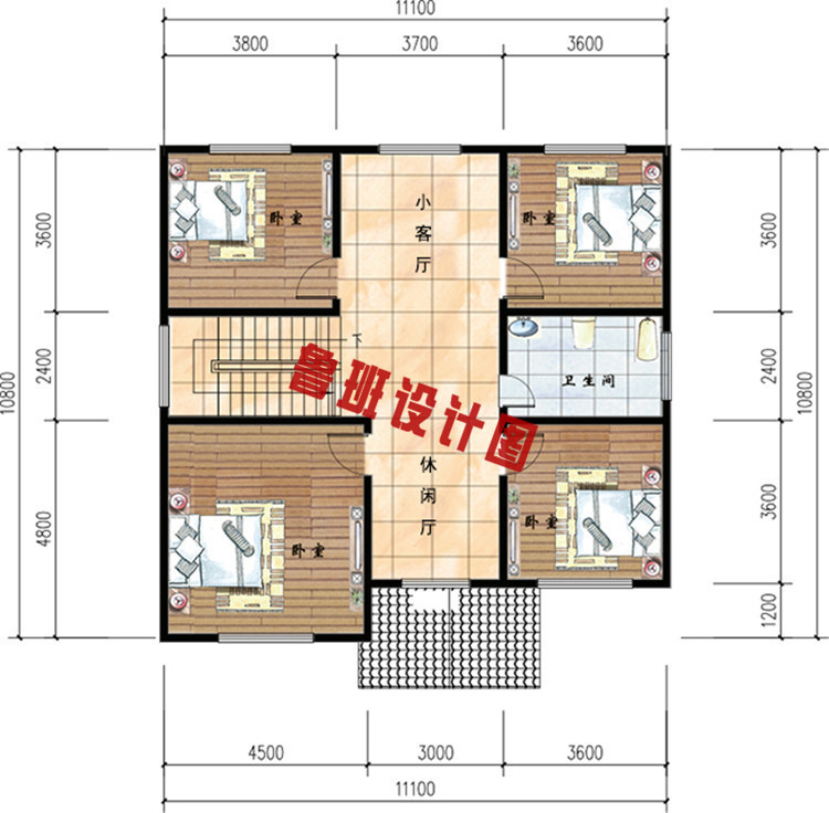 经典二层房屋设计二层户型图