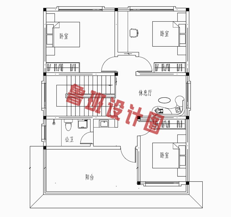 10万内2层平屋顶小洋楼设计图