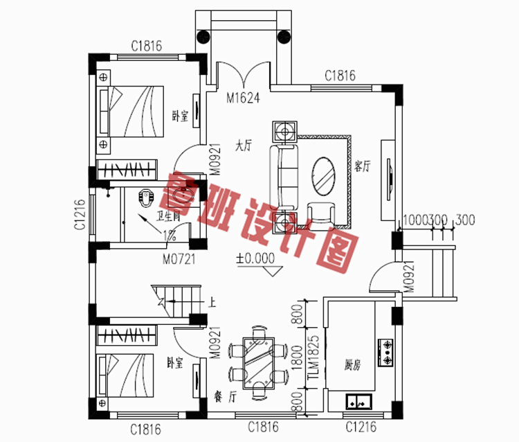 100平米简单实用的二层楼房设计图