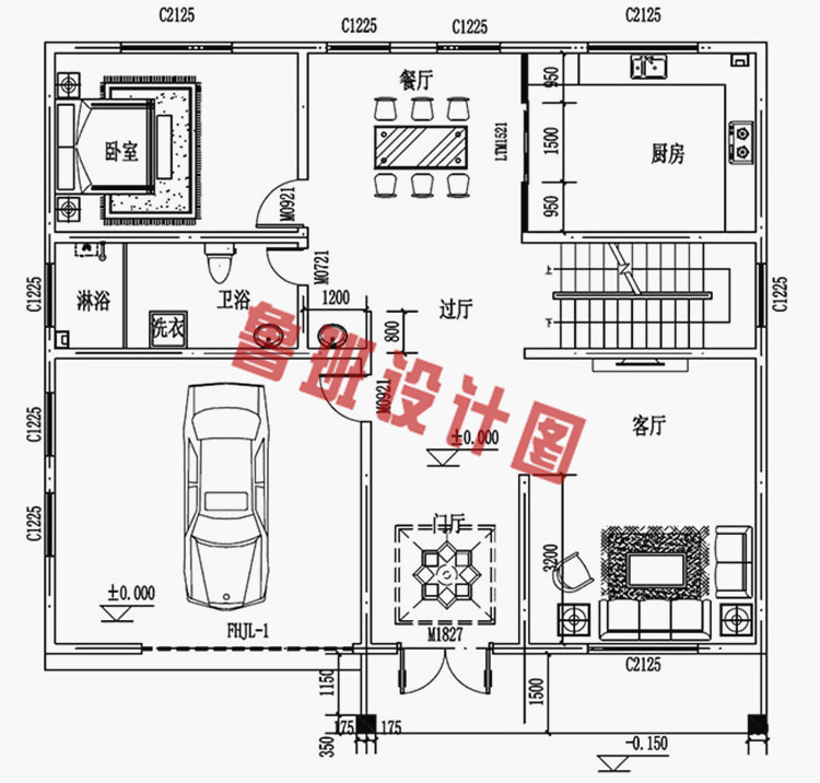 现代风格二层别墅设计图