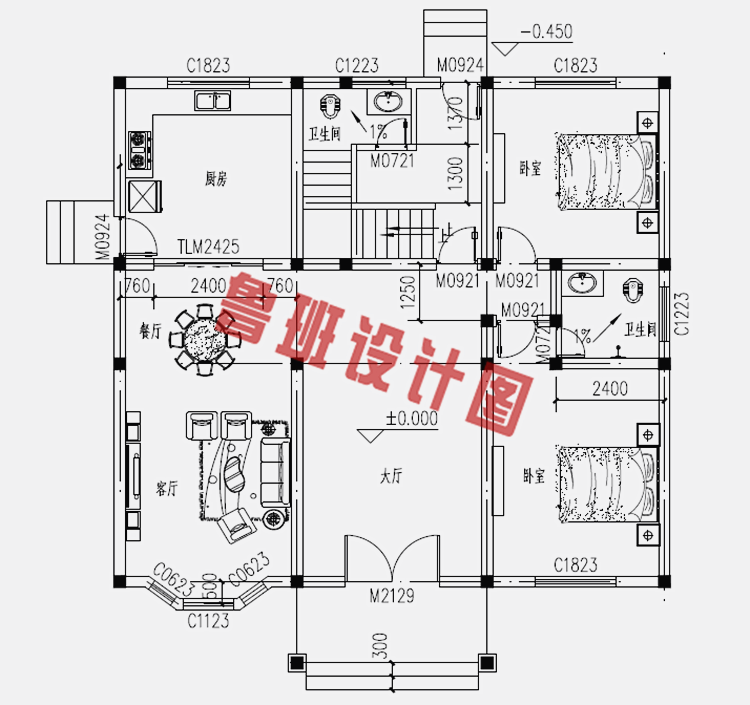 简单实用新农村三层住宅房屋设计图