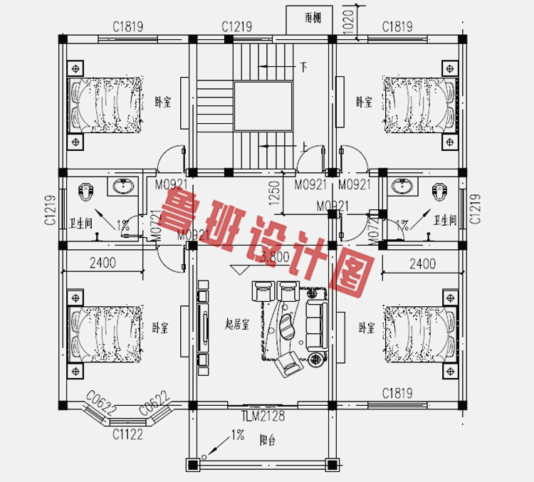 简单实用新农村三层住宅房屋设计图