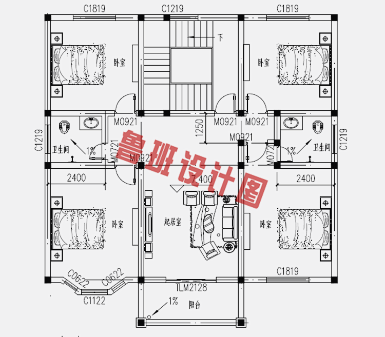 简单实用新农村三层住宅房屋设计图