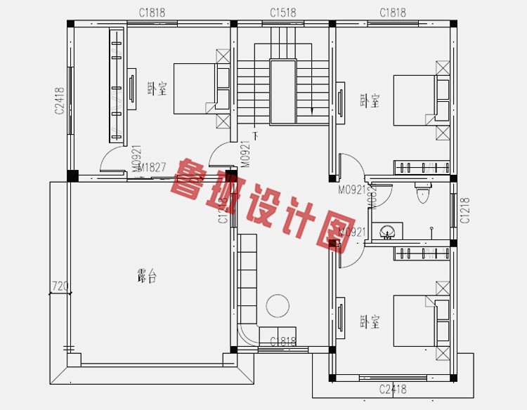 三间三层楼房设计图纸