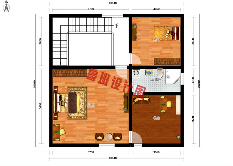 欧式一层半小别墅设计阁楼户型图