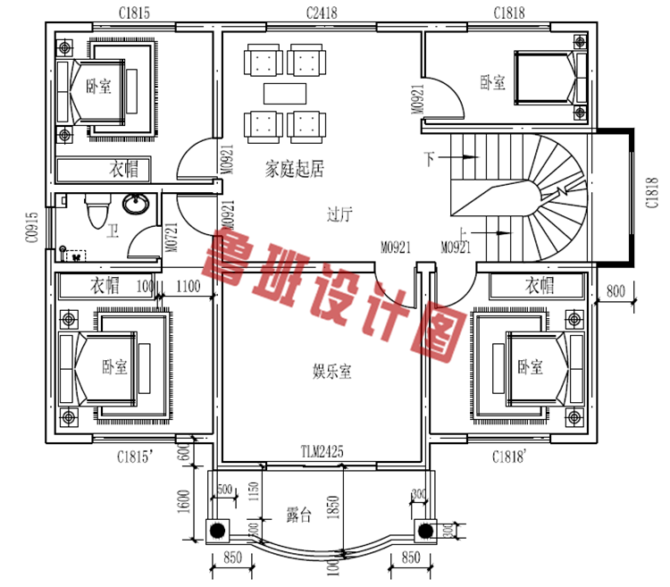 时尚创意型二层小别墅设计图