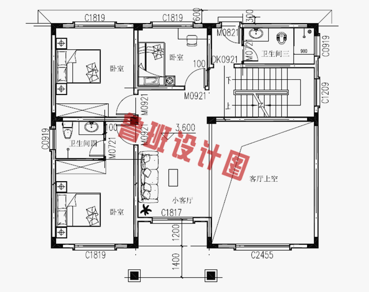 12x10米农村三层自建房图纸