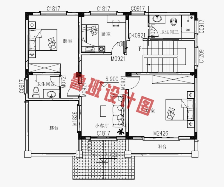 12x10米农村三层自建房图纸