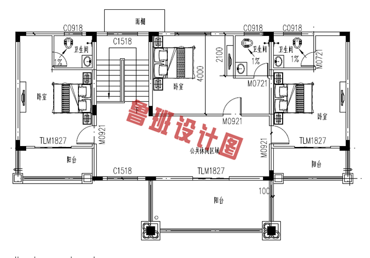 时尚大方的农村二层自建房屋设计图纸