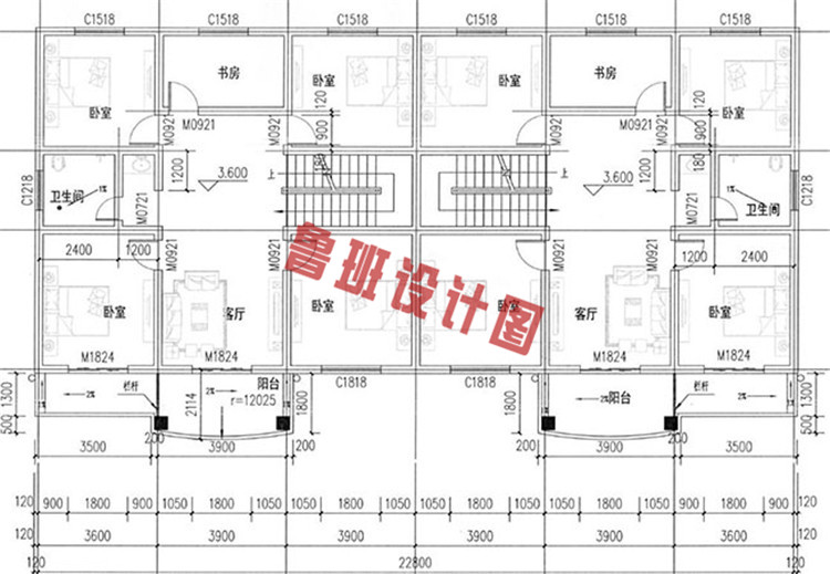 欧式二层带阁楼房屋设计二层户型图