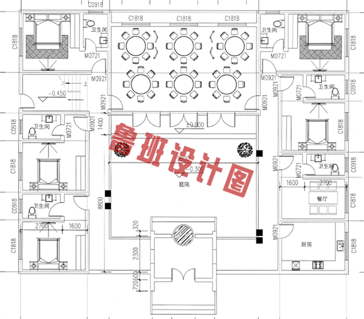 二层四合院房屋设计图