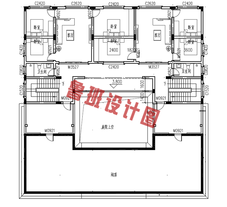 二层小型简单四合院设计图