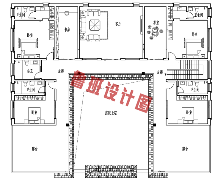 中式四合院风格别墅设计图