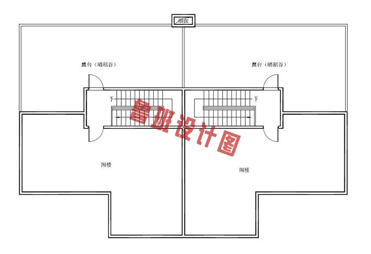 三层半双拼别墅设计阁楼户型图