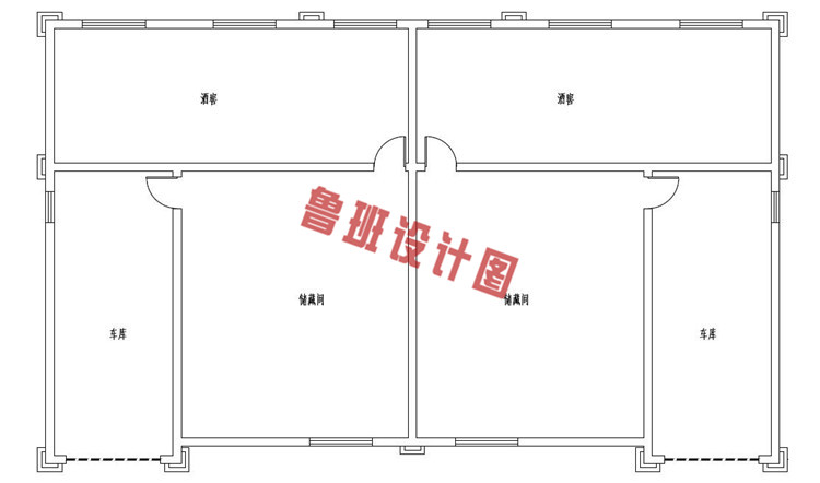 简欧三层双拼小别墅设计负一层户型图