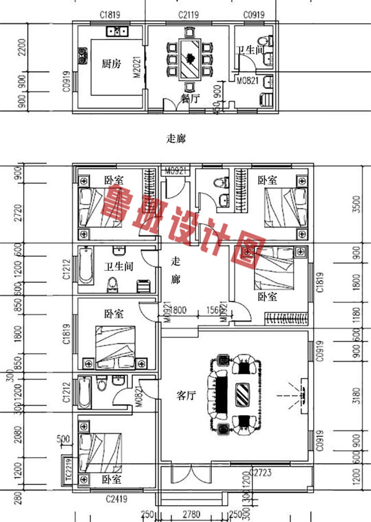 一层别墅设计一层户型图