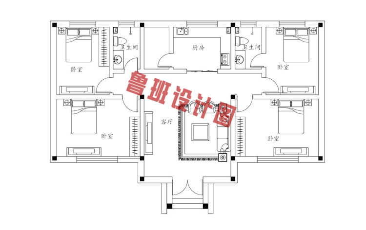 一层乡村别墅设计一层户型图