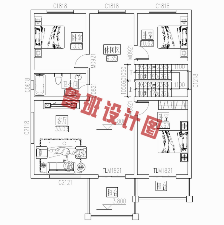 120平方三层房子设计图