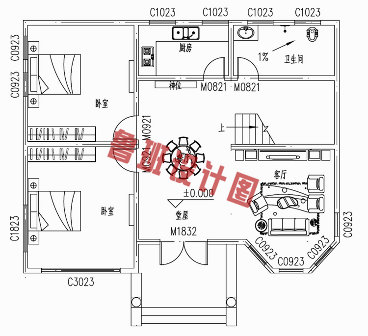 三层农村自建别墅设计图纸及效果图