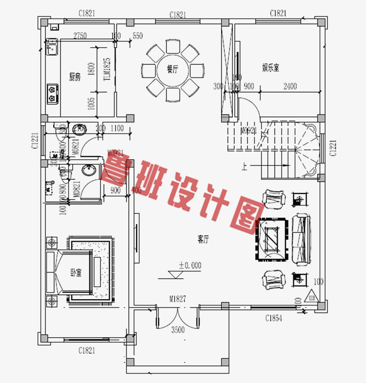 欧式大气三层小别墅设计图纸