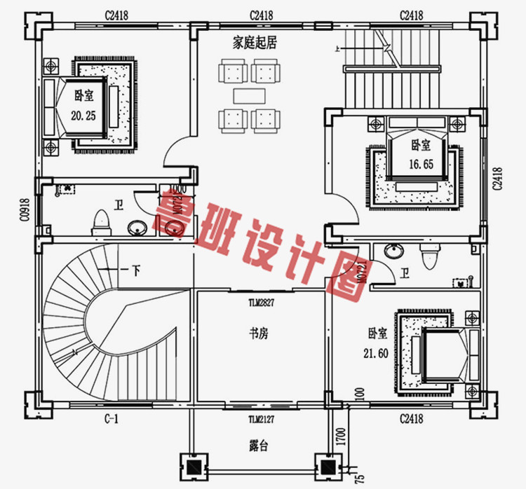 高端大气140平自建别墅设计图