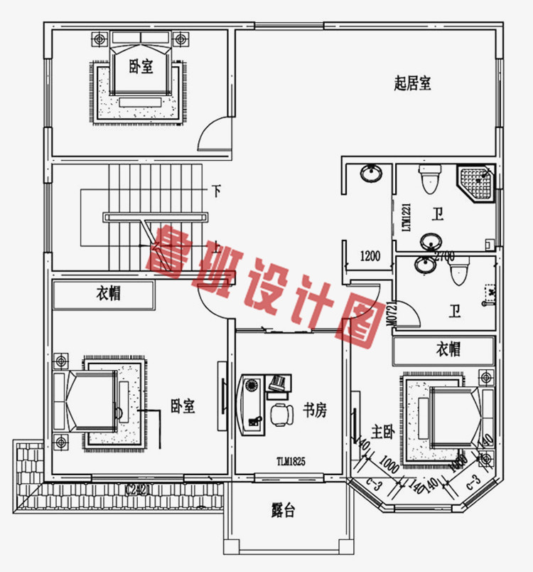 140平新农村三层房屋设计图