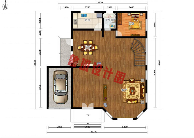 三层别墅推荐房屋设计一层户型图