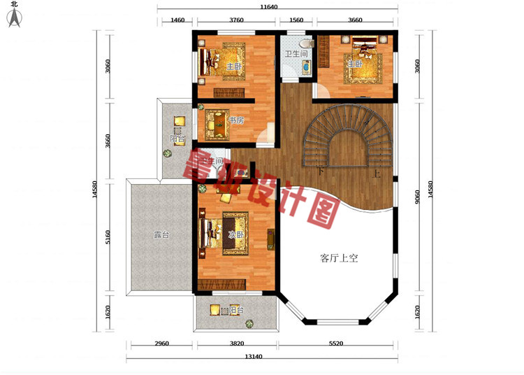 三层别墅推荐房屋设计二层户型图