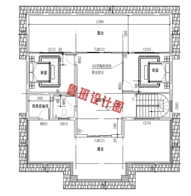 欧式三层别墅设计三层户型图