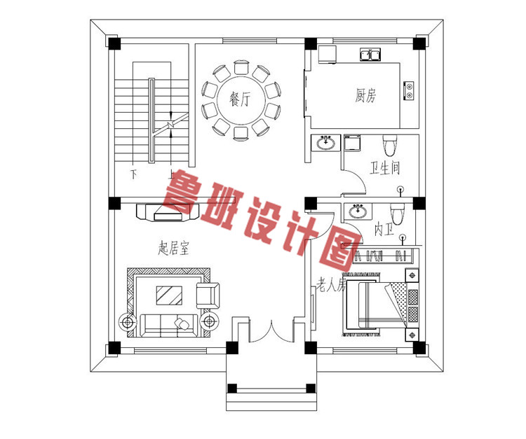 热销款三层别墅推荐房屋设计一层户型图