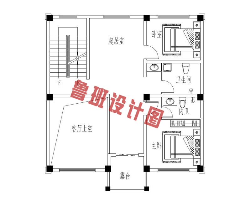 热销款三层别墅推荐房屋设计二层户型图