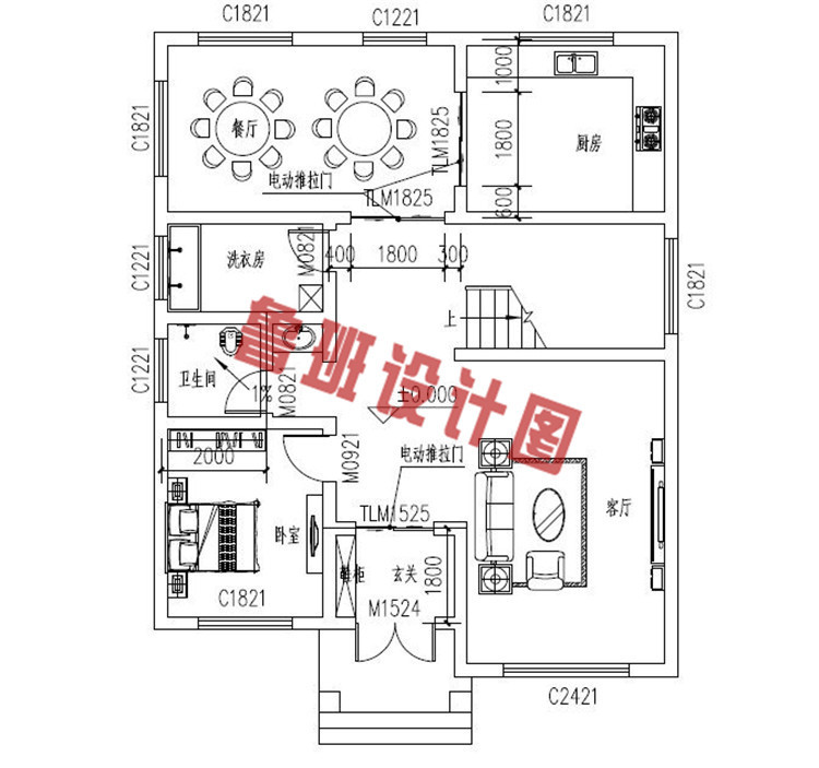 三层别墅设计一层户型图